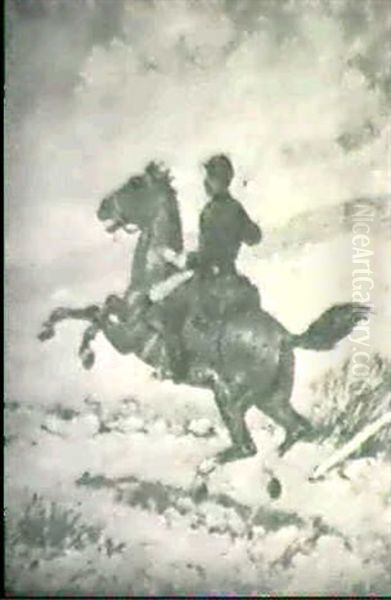 Civil War Cavalry Officer On Horseback by Henry H. Cross