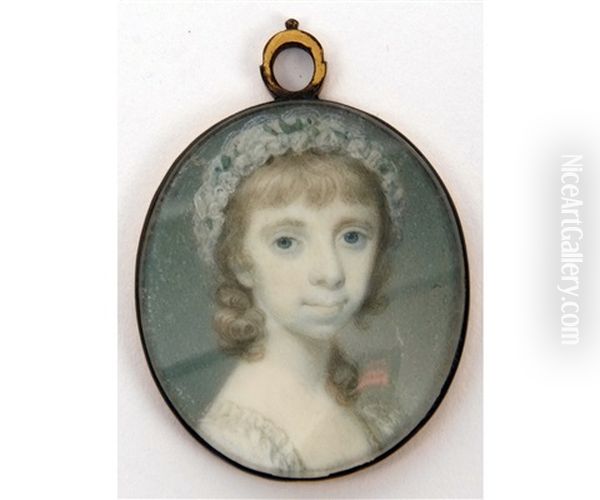 Mary Tymwell Nutt Portrait Miniature Circa 1780 Oil Painting by Richard Crosse