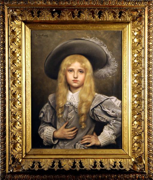 Portrait De Jeune Fille Au Chapeau Oil Painting by Jean-Baptiste Anthony