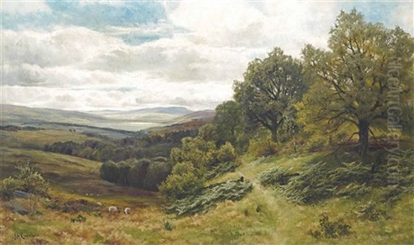 A Tranquil Valley Oil Painting by James Henry Crossland