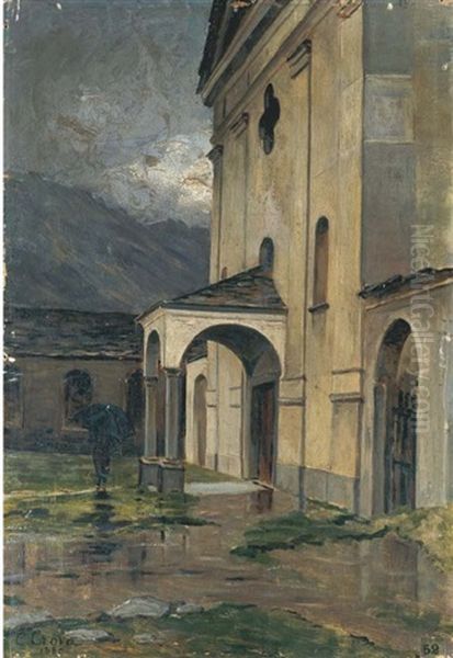 Chiesa Tra I Monti Oil Painting by Clemente Crova Di Vaglio