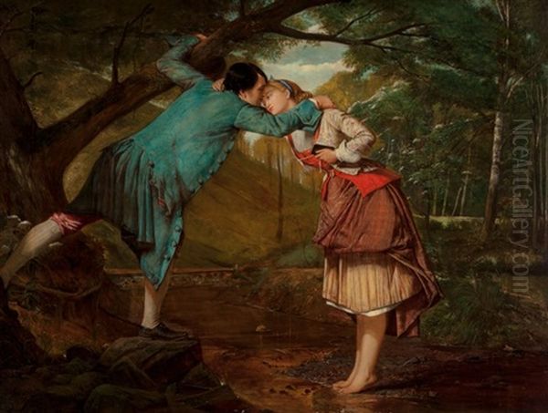 Courting, 1880 Oil Painting by Eyre Crowe