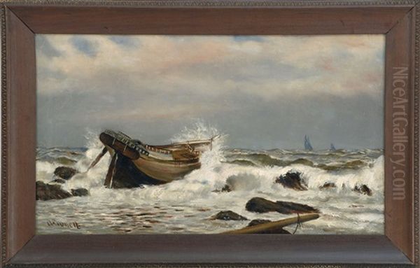 Shipwreck Oil Painting by A. Elmer Crowell