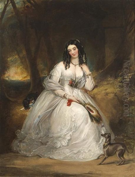 Portrait Of Joan, Wife Of James Power, Oldcourt, Waterford by Nicholas Joseph Crowley