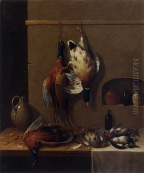 Pheasant, Duck, And Other Game In A Pantry Oil Painting by William Cruickshank