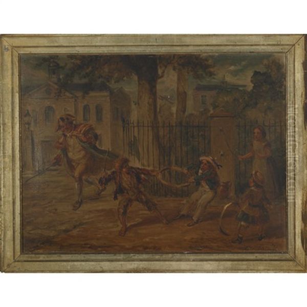 Tug Of War Oil Painting by George Cruikshank