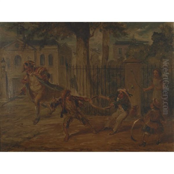 Tug Of War Oil Painting by George Cruikshank