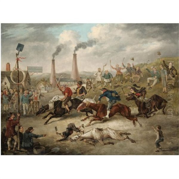 The Race To The Glue Factory Oil Painting by George Cruikshank