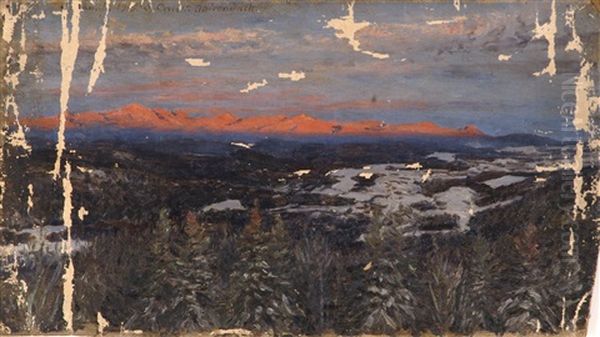 Sunset In The Adirondacks Oil Painting by Sebastian Cruset