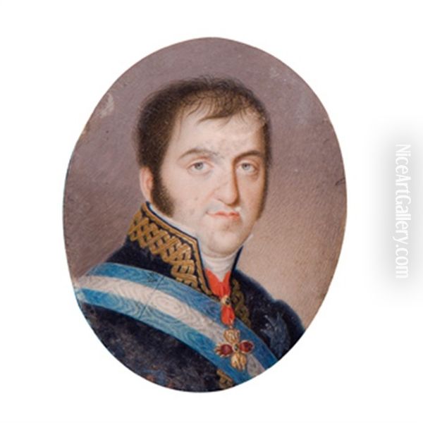 Retrato De Fernando Vii Oil Painting by Luis de la (El Canario) Cruz y Rios