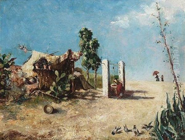 At The Well Oil Painting by Joaquim Cuadras