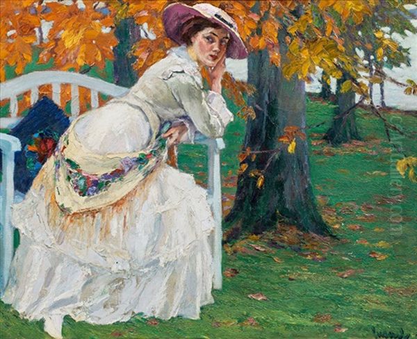 Unter Den Herbstbuchen Oil Painting by Edward Cucuel