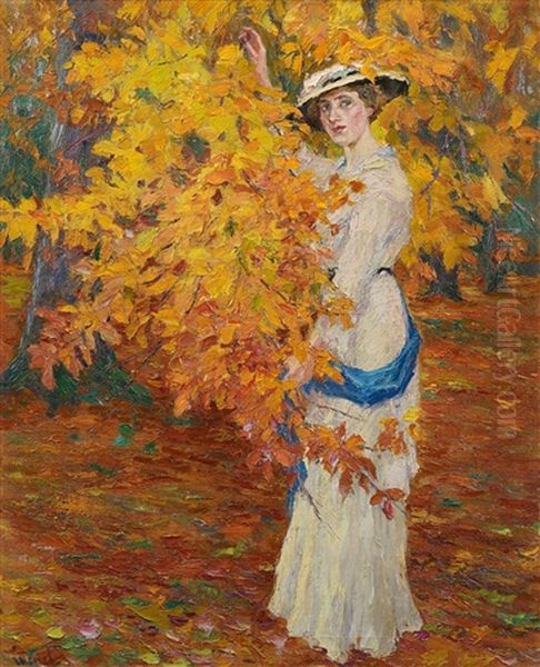 Goldener Herbst Oil Painting by Edward Cucuel