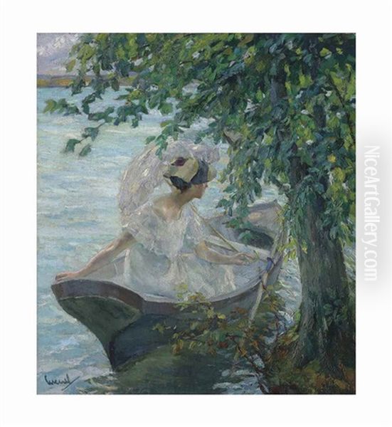 An Afternoon On The Lake Oil Painting by Edward Cucuel