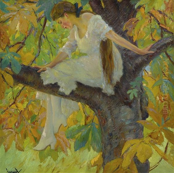 Baumnixe Oil Painting by Edward Cucuel