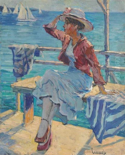 Promenade En Mer Oil Painting by Edward Cucuel