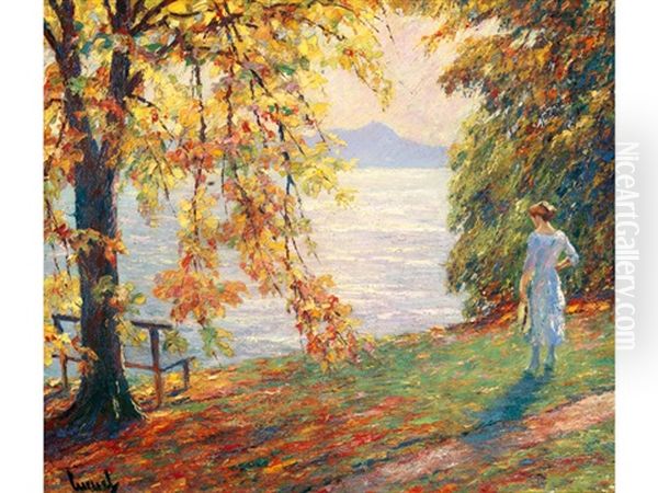 Spatsommer Am See Oil Painting by Edward Cucuel