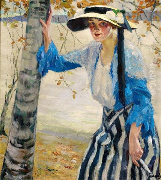 Am Ufer Oil Painting by Edward Cucuel