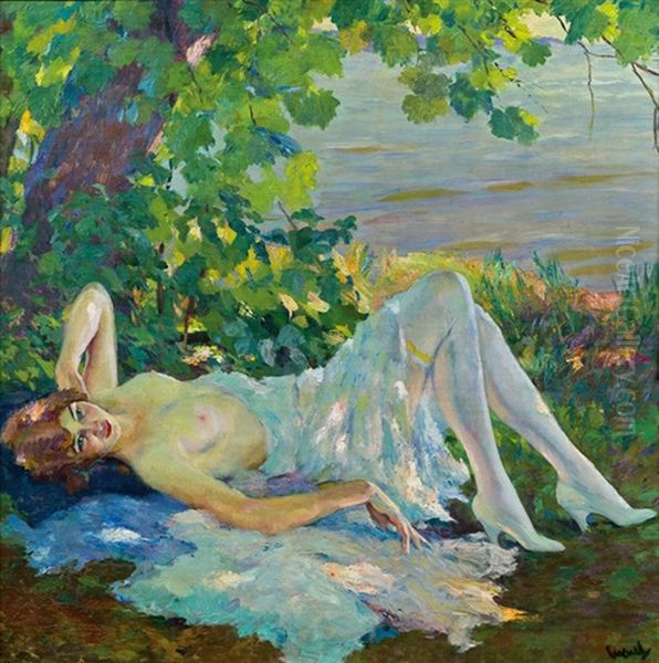 Traumerei (reverie) Oil Painting by Edward Cucuel