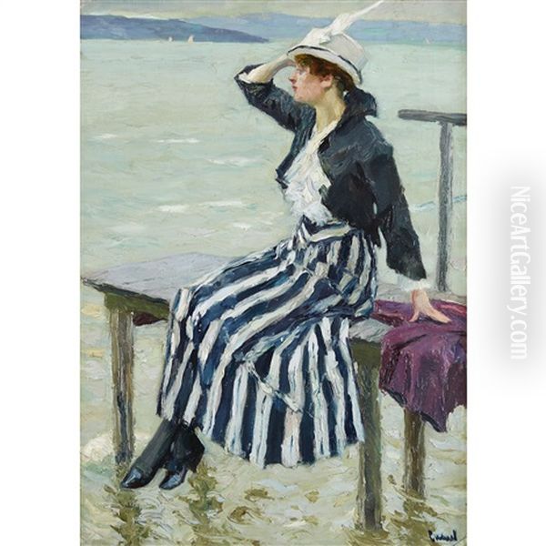 East Wind Oil Painting by Edward Cucuel