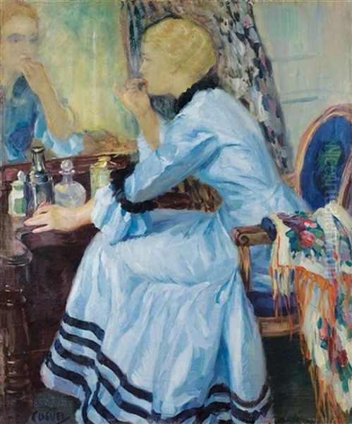 The Blue Robe Oil Painting by Edward Cucuel