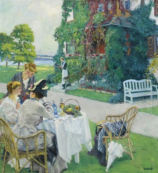 Five O'clock Tea Oil Painting by Edward Cucuel