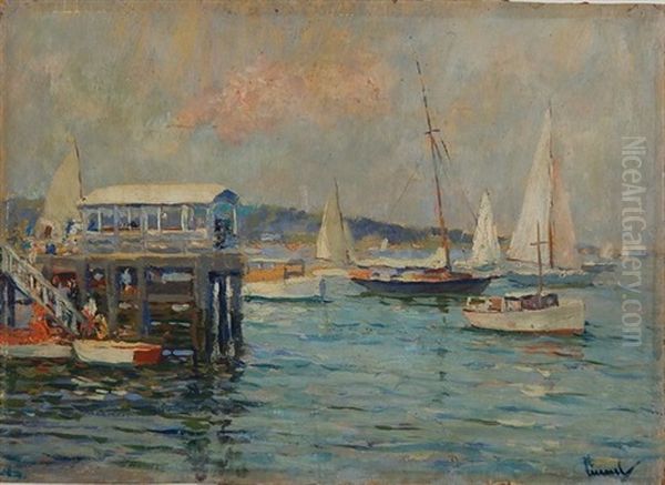 The Yacht Club Oil Painting by Edward Cucuel