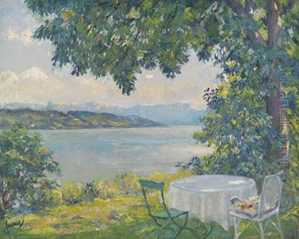 Blick Auf Den Starnberger See Oil Painting by Edward Cucuel