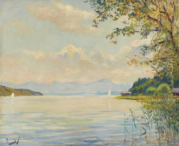 Starnberger See - Fernsicht Oil Painting by Edward Cucuel