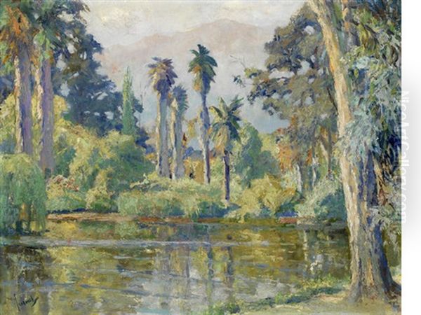 Rancho Santa Anita Oil Painting by Edward Cucuel