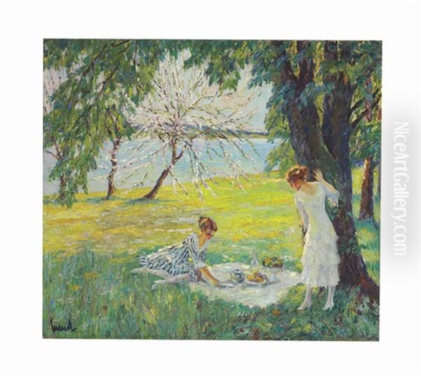 The Picnic Oil Painting by Edward Cucuel