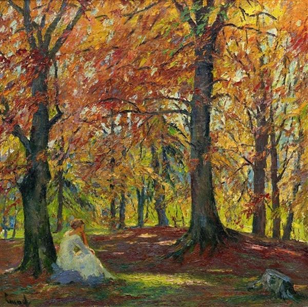 Herbsteinsamkeit Oil Painting by Edward Cucuel