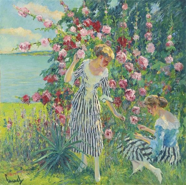 Summer Flowers Oil Painting by Edward Cucuel