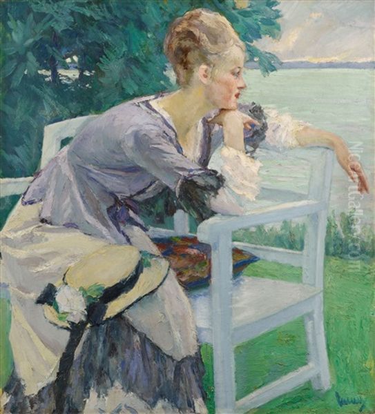 Damenbildnis Oil Painting by Edward Cucuel