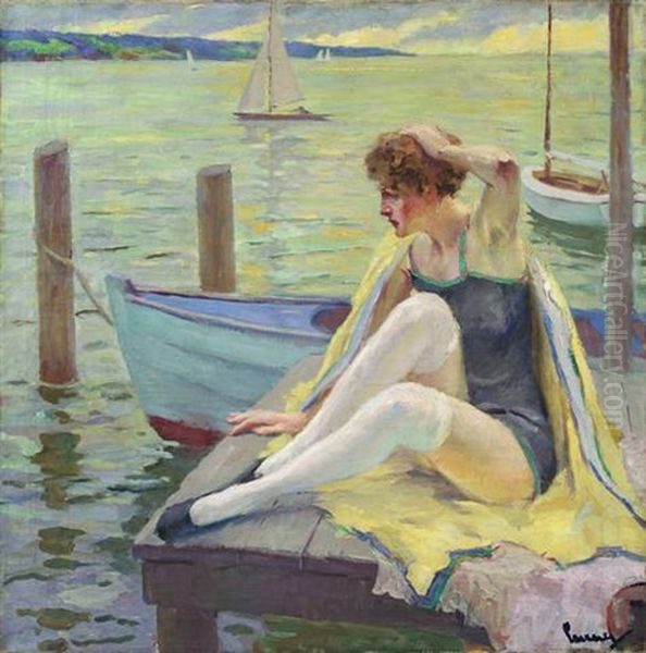 Am Steg Oil Painting by Edward Cucuel