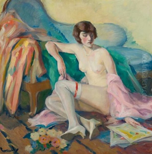 Nude Oil Painting by Edward Cucuel