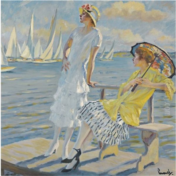 Sommer Regatta (summer Regatta) Oil Painting by Edward Cucuel