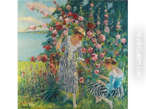 Sommerblumen Oil Painting by Edward Cucuel