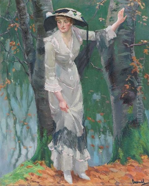 Dame Am See Oil Painting by Edward Cucuel