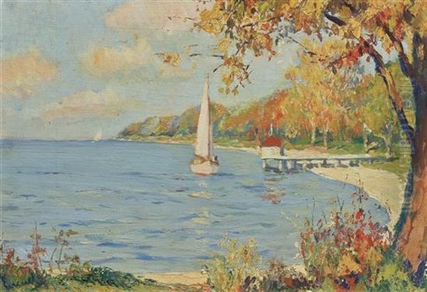 The Cove, Manhassat Oil Painting by Edward Cucuel