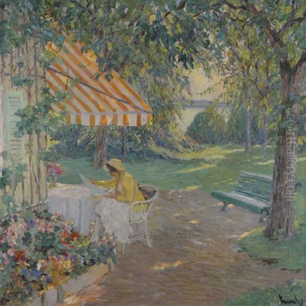 Sommer - Summer On Lake Starnberg Oil Painting by Edward Cucuel