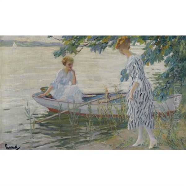 Am Ufer - On The Shore Oil Painting by Edward Cucuel