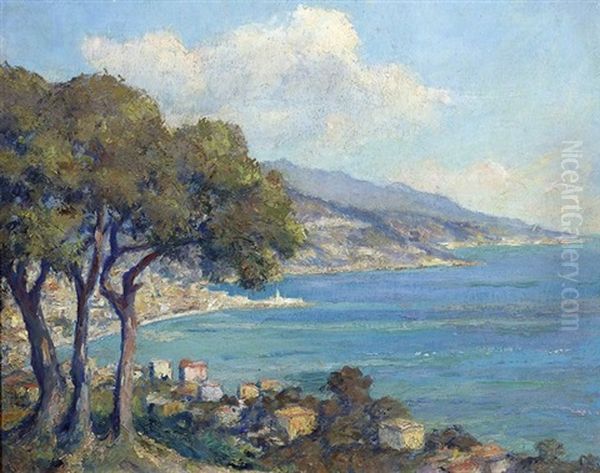 Menton (gegen Italien) Oil Painting by Edward Cucuel