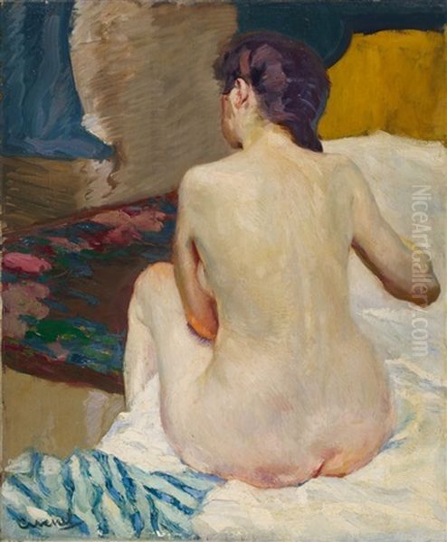 Weiblicher Ruckenakt Oil Painting by Edward Cucuel