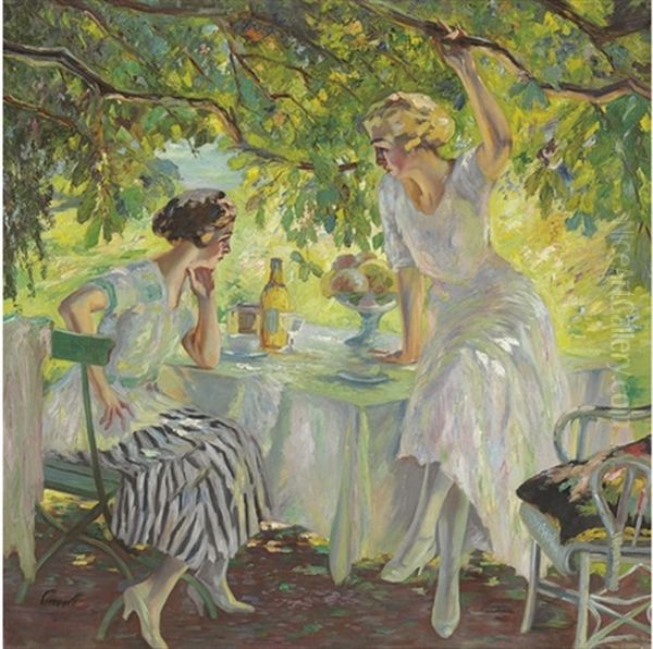 Afternoon Tea Oil Painting by Edward Cucuel