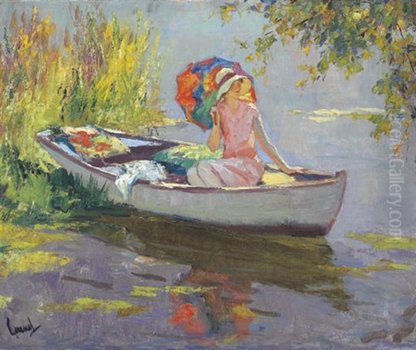 The Pink Dress Oil Painting by Edward Cucuel