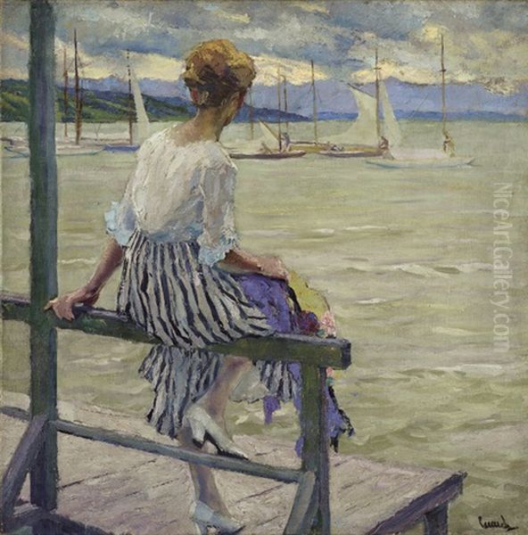 Am Steg Oil Painting by Edward Cucuel