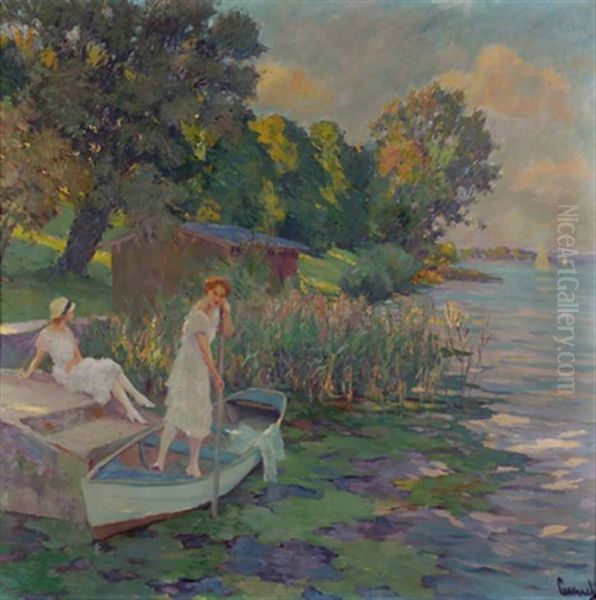 Abendfahrt Oil Painting by Edward Cucuel