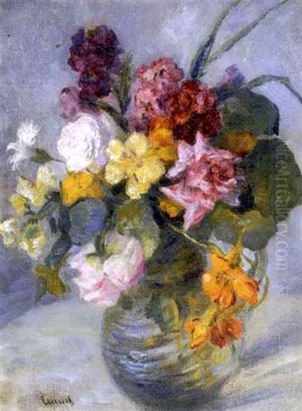 Floral Still Life Oil Painting by Edward Cucuel