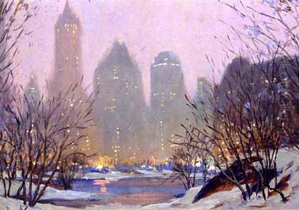 Ansicht Von New York Oil Painting by Edward Cucuel